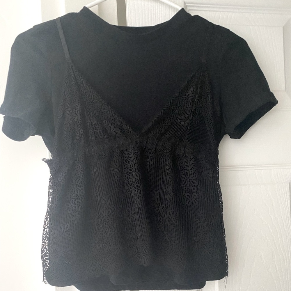 💖 ZARA black double top very cute never wore it like new 💖